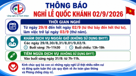 THÔNG BÁO NGHỈ LỄ QUỐC KHÁNH 2/9/2026